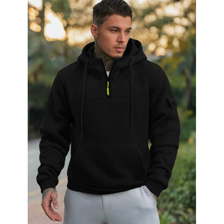 Herren Funktionaler Kapuzenpullover mit Halbreißverschluss und Seitentaschen Echoarchiv