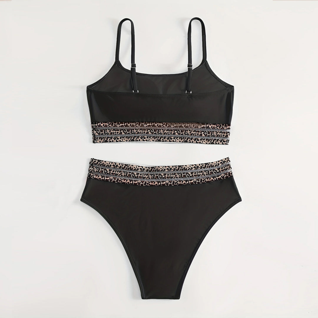 Damen Hochtailliertes Bikini-Set mit modischen Leoparden-Details Echo Archiv
