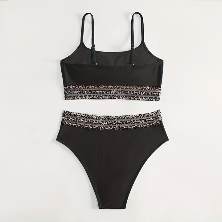 Damen Hochtailliertes Bikini-Set mit modischen Leoparden-Details Echo Archiv