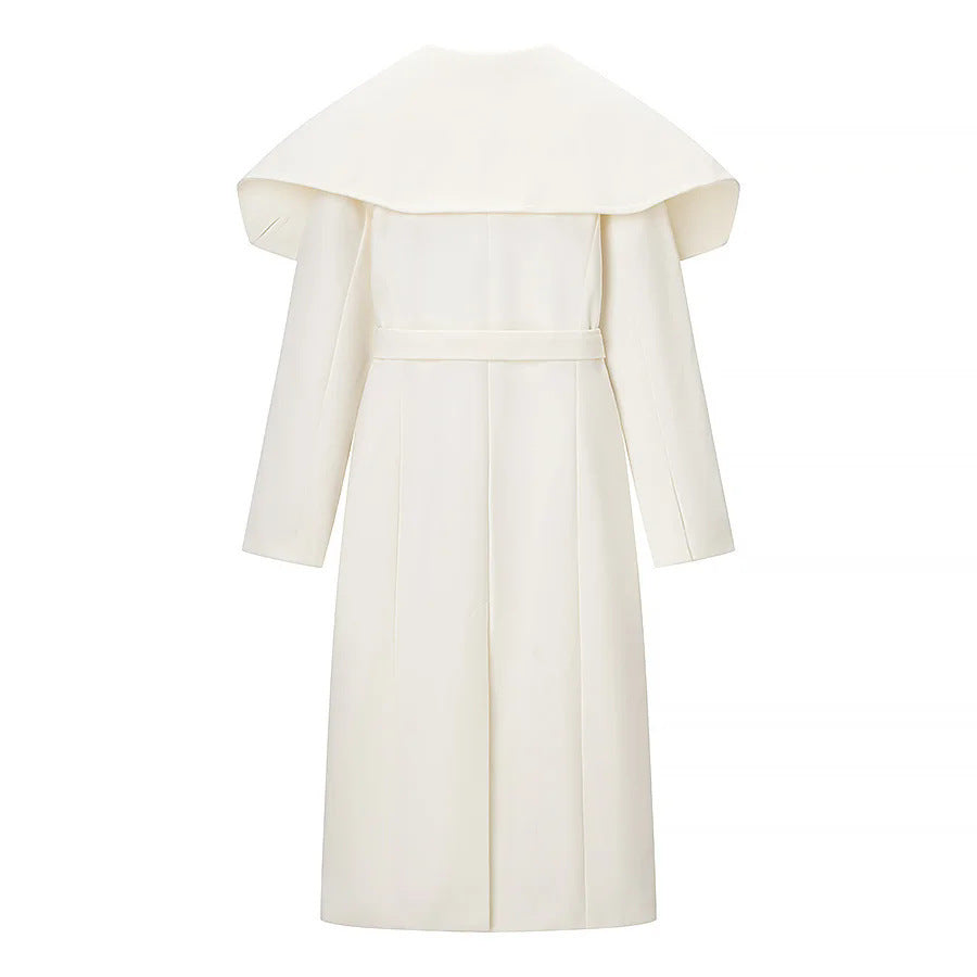 Damen nan eleganter Mantel mit übergroßem Cape-Kragen und Taillengürtel Echo Archiv
