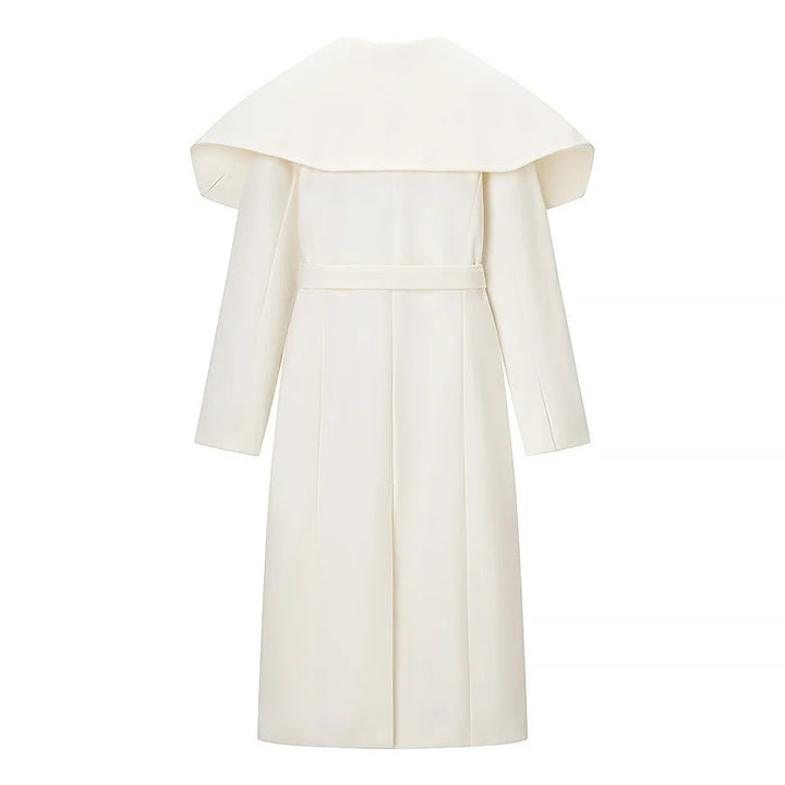 Damen nan eleganter Mantel mit übergroßem Cape-Kragen und Taillengürtel Echo Archiv