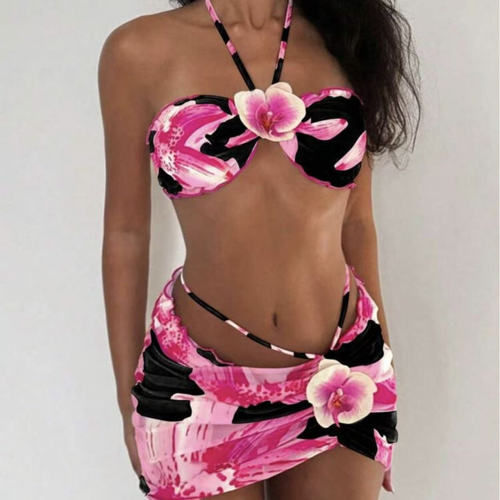 Damen Bikini-Set mit floralem Design und verspieltem Wickelrock Echo Archiv