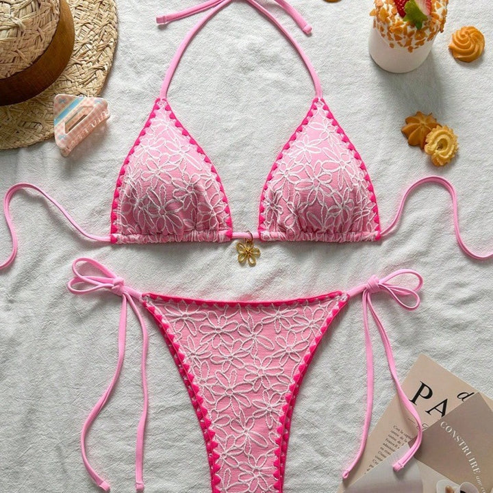 Damen Triangel-Bikini-Set mit floralen Stickereien Echo Archiv