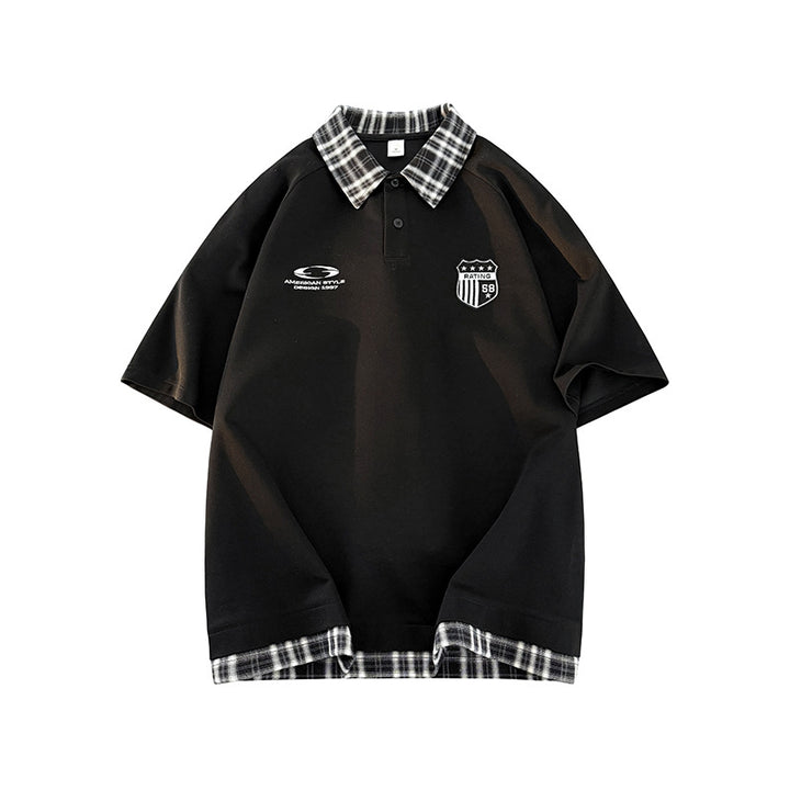 Herren lässiges Polohemd mit karierter Kragenverarbeitung und sportlichem Design Echoarchiv