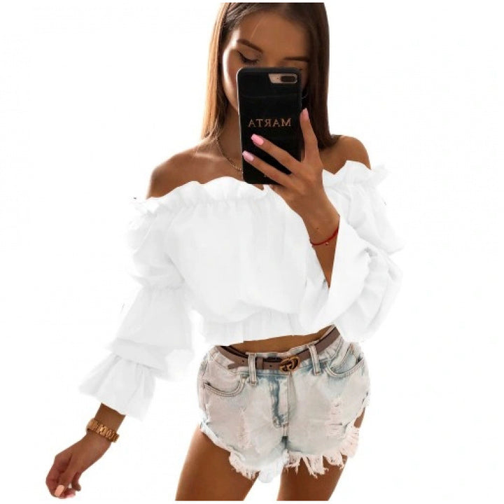 Damen Off-Shoulder Bluse mit Rüschendetails Echo Archiv