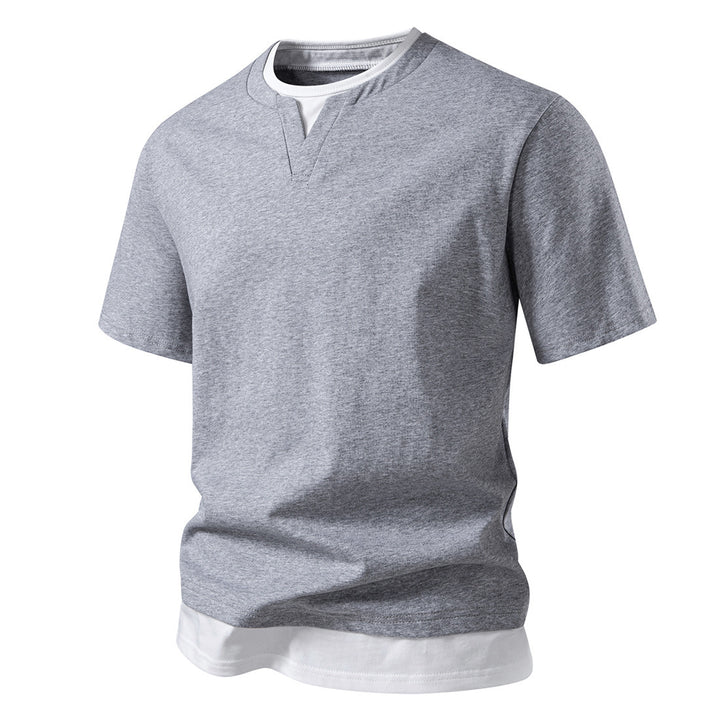Herren lässiges V-Ausschnitt T-Shirt Echoarchiv