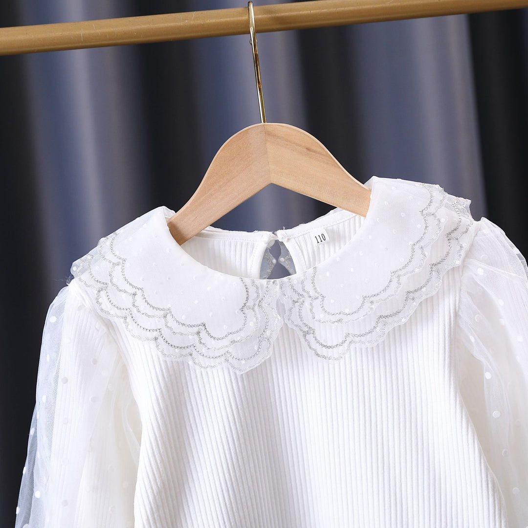 Damen gemütliches Sweatshirt mit transparenten Puffärmeln Echo Archiv