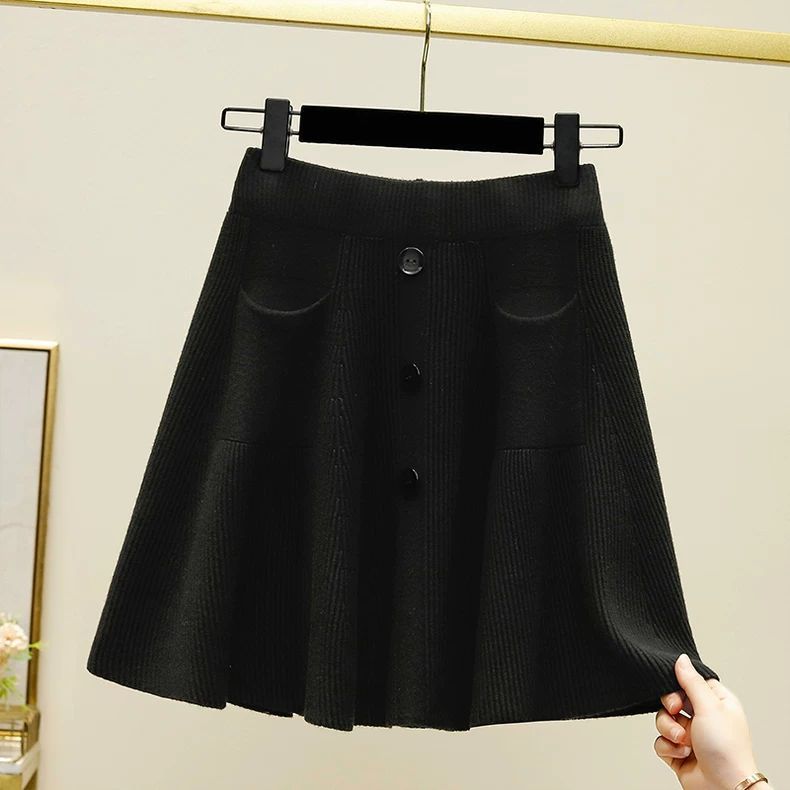 Damen Eleganter Strickrock mit Knöpfen Echo Archiv