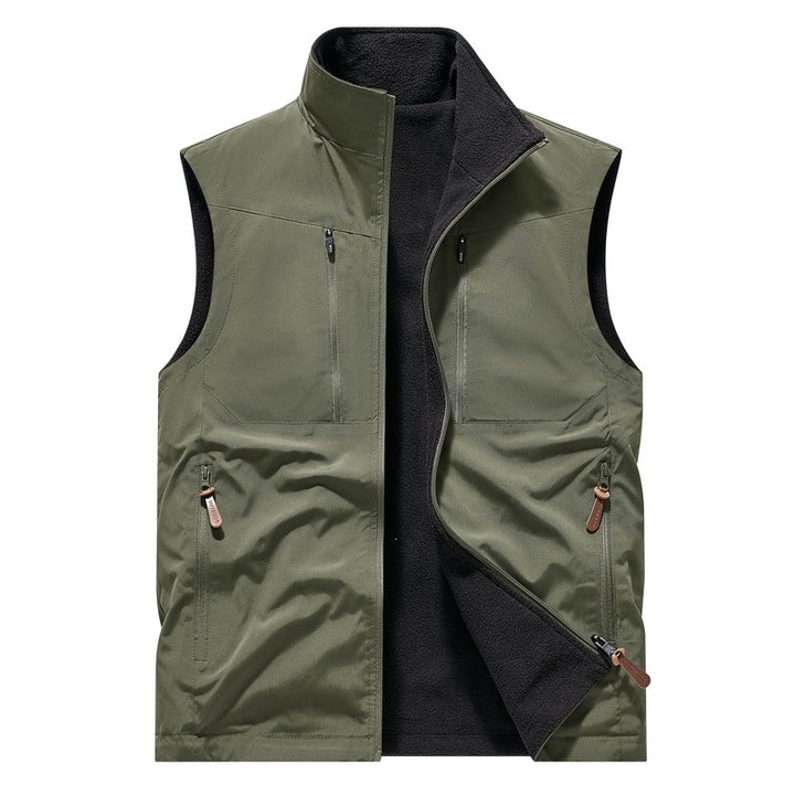 Herren Winddichte Softshell‑Weste mit Fleece‑Futter & Multifunktionstaschen Echoarchiv