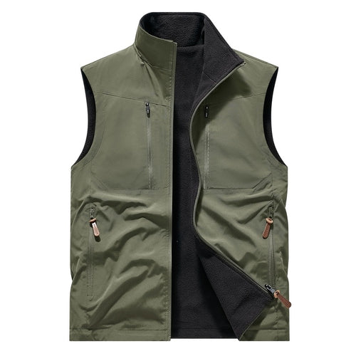 Herren Winddichte Softshell‑Weste mit Fleece‑Futter & Multifunktionstaschen Echoarchiv