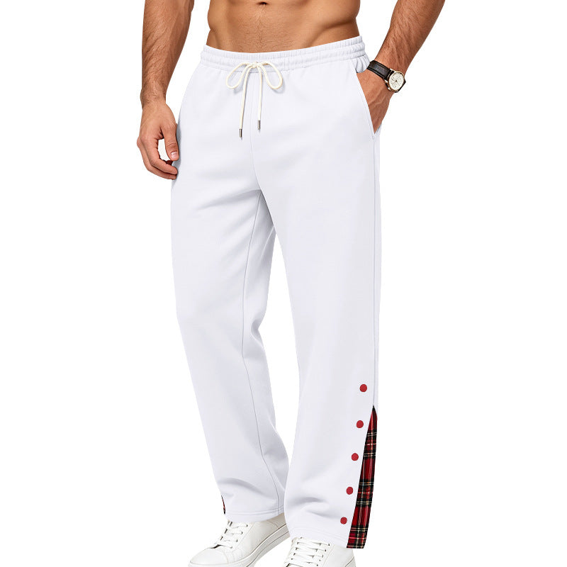 Herren Lockere Jogginghose mit Karo‑Einsatz und Druckknopf‑Details Echoarchiv
