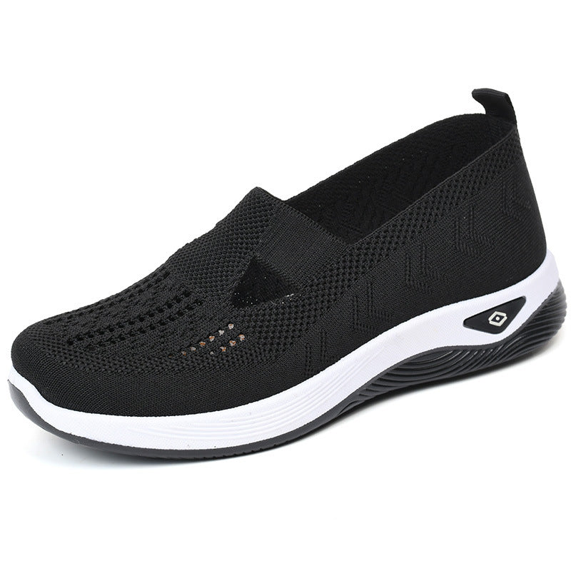 Damen nan leichte atmungsaktive Slip-On Sneaker mit elastischem Strickoberteil und orthopädischer Komfortsohle Echo Archiv