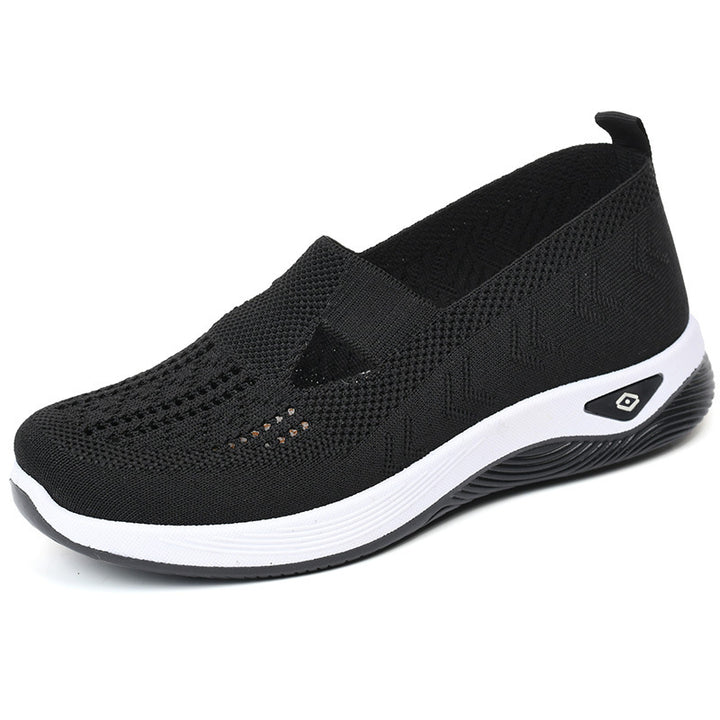 Damen nan leichte atmungsaktive Slip-On Sneaker mit elastischem Strickoberteil und orthopädischer Komfortsohle Echo Archiv