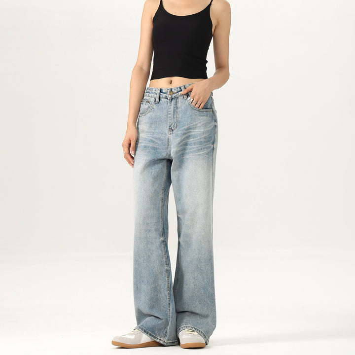 Damen Relaxed Straight-to-Flare Jeans im Vintage-Look mit extra langer Saumkante Echo Archiv