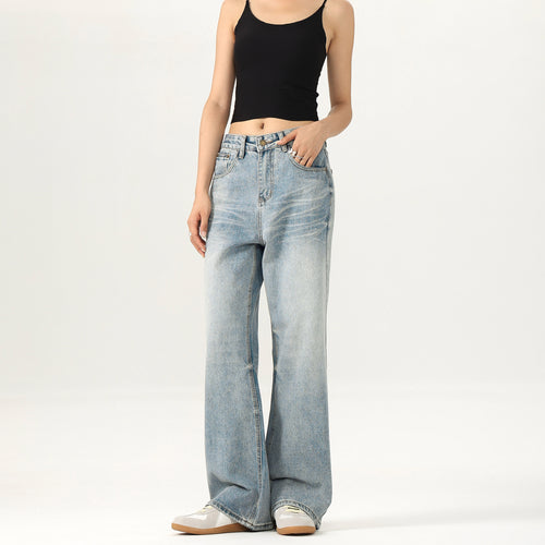 Damen Relaxed Straight-to-Flare Jeans im Vintage-Look mit extra langer Saumkante Echo Archiv