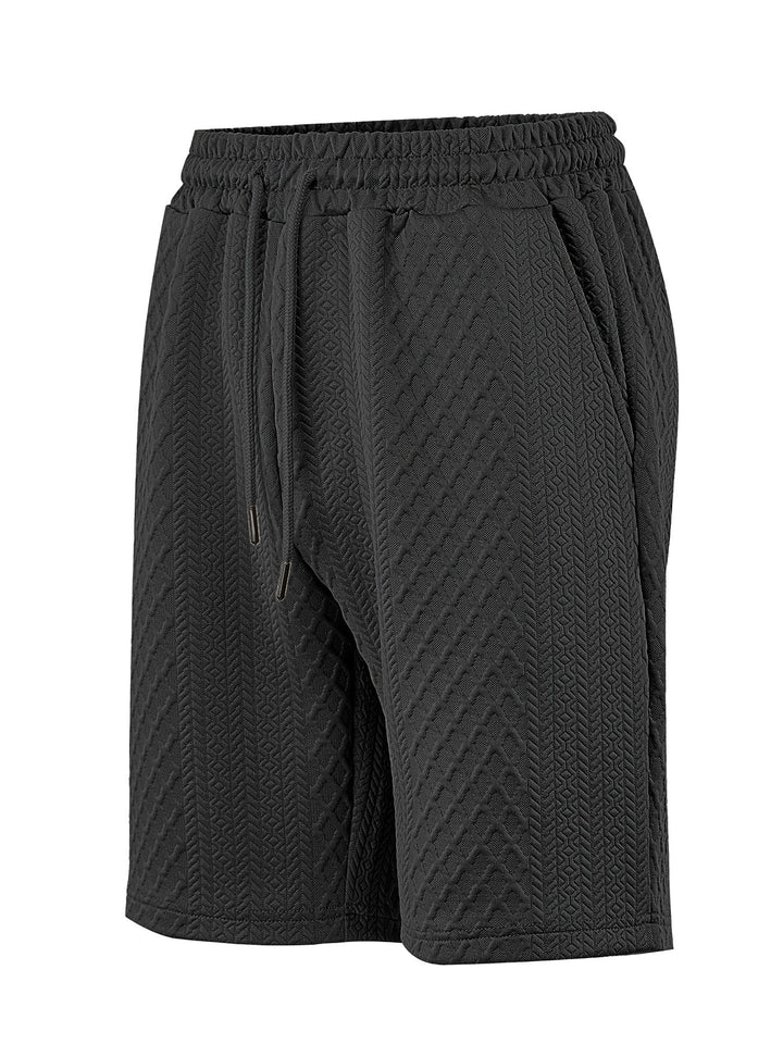 Herren nan strukturierte Lounge-Shorts mit Elastikbund Tunnelzug und seitlichen Eingrifftaschen Echo Archiv