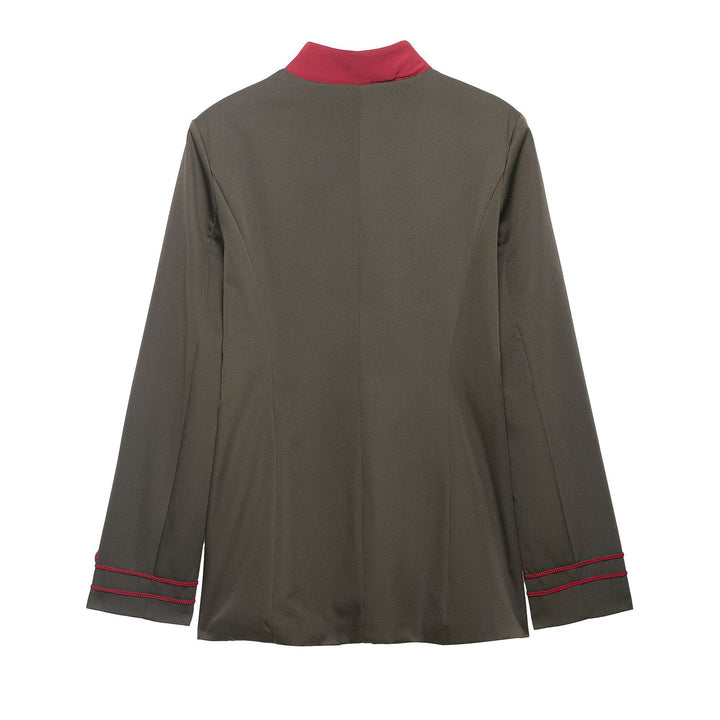 Damen Militärinspirierte Kastenjacke mit dekorativen Froschverschlüssen und Stehkragen Echo Archiv