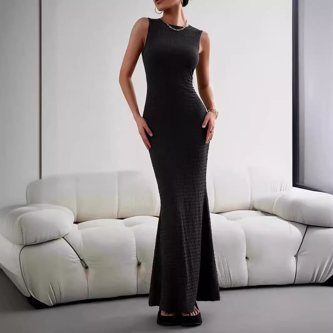 Damen elegantes Maxikleid mit innovativer Raffung und Taillengürtel Echo Archiv