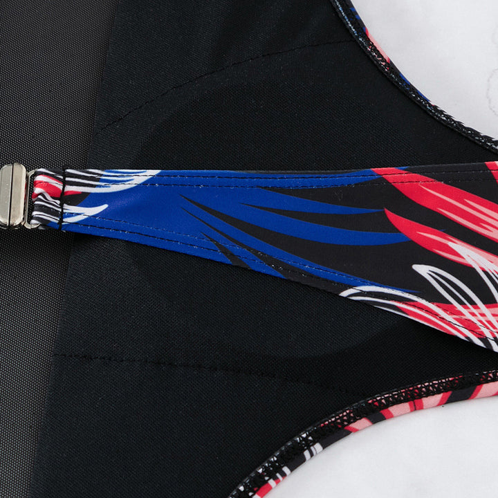 Damen Hochgeschlossener Badeanzug mit floralem Muster und Cut-Out Details Echo Archiv
