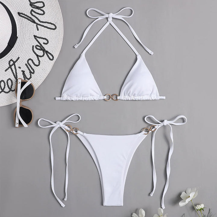 Damen Triangel-Bikini mit modischem Ring-Detail und verstellbaren Trägern Echo Archiv