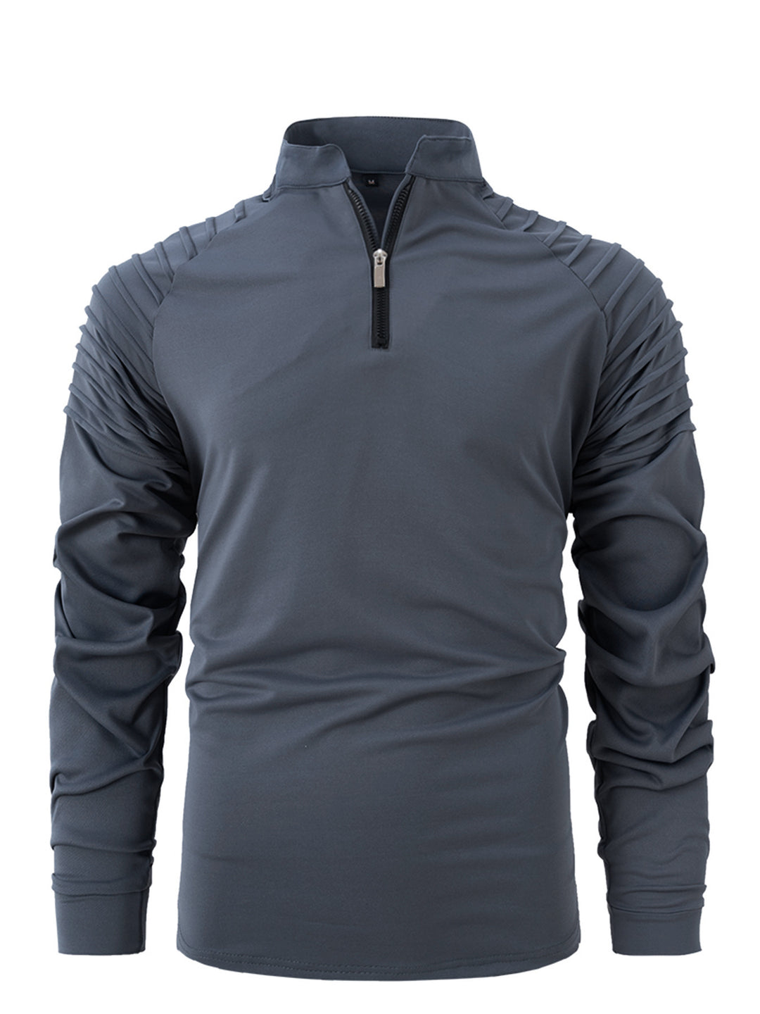 Herren Sportliches Langarmshirt mit Reißverschluss und Rippdetails Echoarchiv