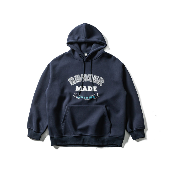 Unisex Oversize-Kapuzenpullover aus schwerer Baumwollmischung mit Frontprint und Kängurutasche Echoarchiv