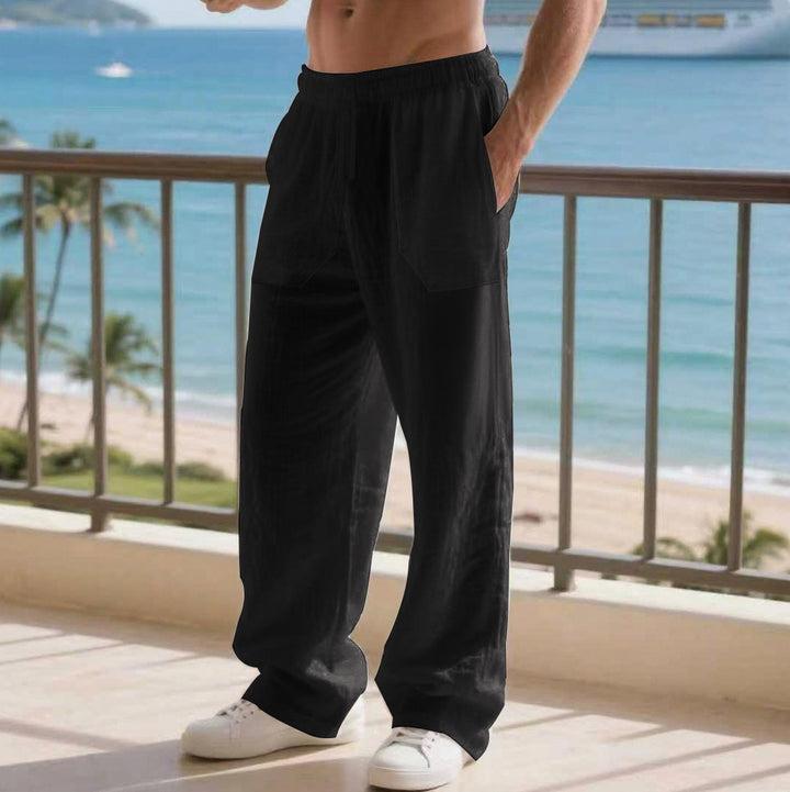 Herren entspannte Strandhose mit elastischem Bund und Seitentaschen Echoarchiv
