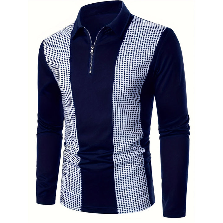 Herren Langarm Poloshirt mit sportlichem Reißverschluss Echoarchiv