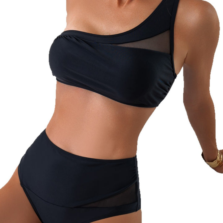 Damen Einseitiger Bikini-Set mit Mesh-Einsätzen Echo Archiv