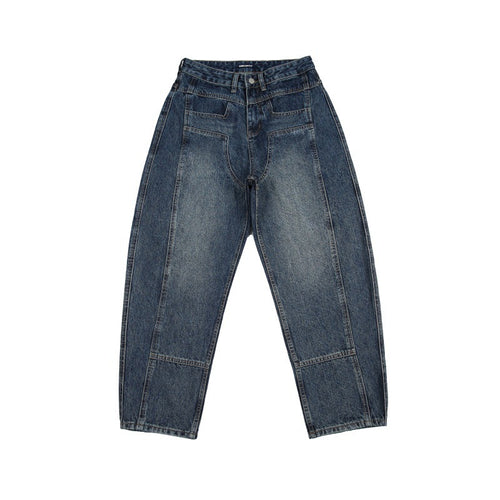 Unisex Weite Jeans mit hohem Bund, markanten Nahtpaneelen und konisch zulaufender Cropped-Silhouette Echo Archiv