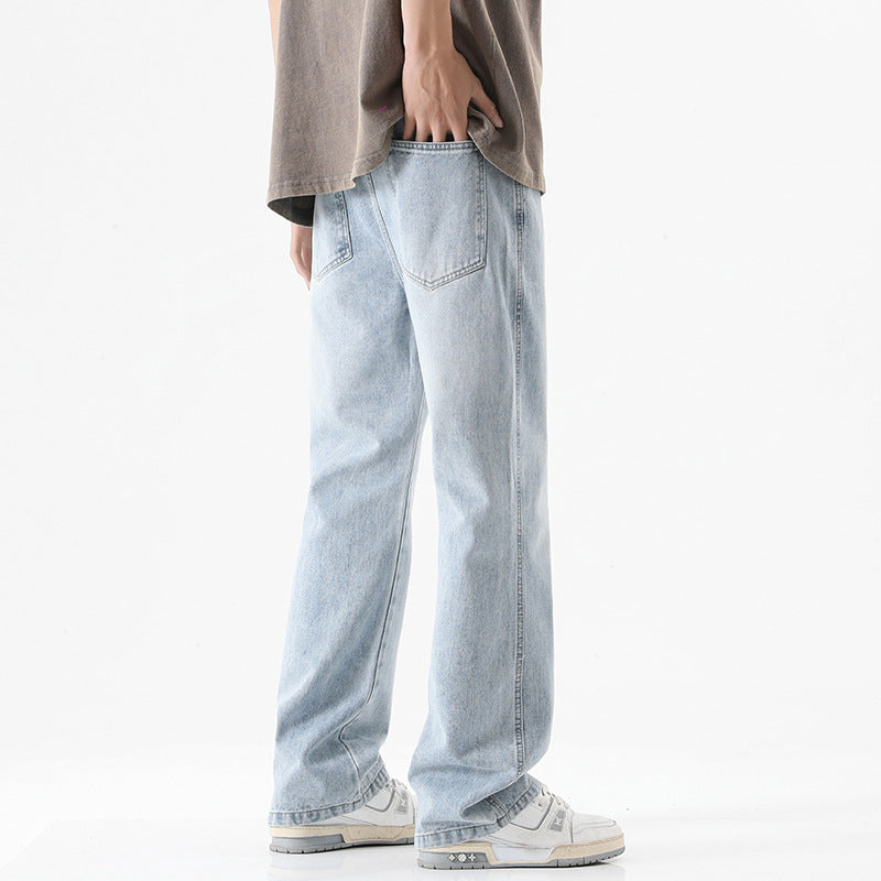 Herren Bodenlange Stonewashed Baggy-Jeans mit extra weitem Bein und tiefem Schritt Echo Archiv