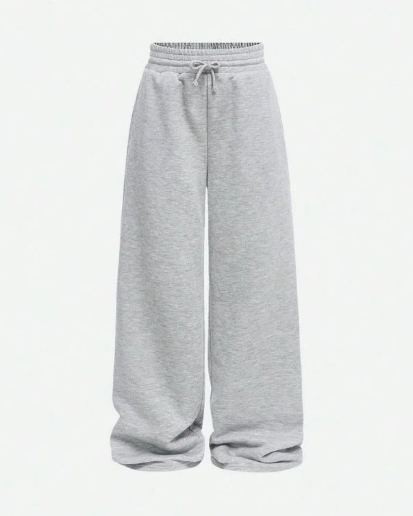 Unisex locker fallende Loungehose mit elastischem Kordelbund, Eingrifftaschen und geradem Bein – Marzano