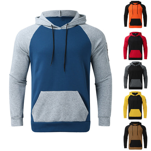 Herren nan Raglan-Kapuzenpullover aus Baumwollmix mit Kängurutasche, Ärmeltasche und Kapuzenkordel Echo Archiv