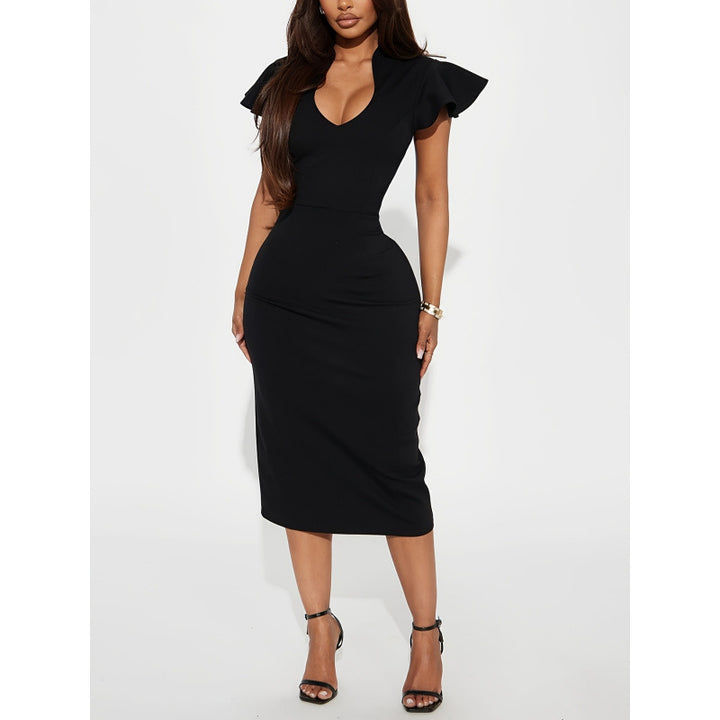 Damen Midi Kleid mit Rüschendetails Echo Archiv