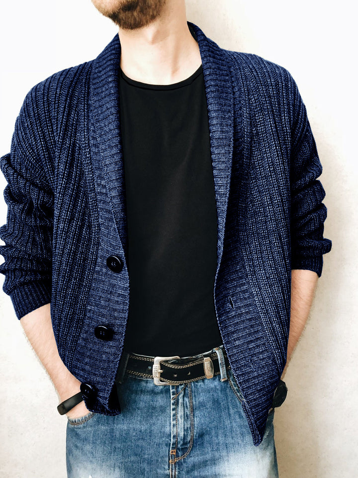 Herren Strickcardigan mit Schalkragen und Knopfleiste Echo Archiv
