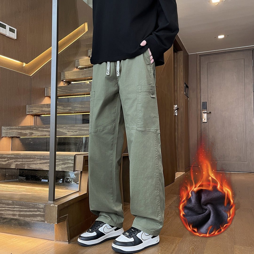 Herren Weite Cargo-Hose mit Thermofutter, Kordelbund & Utility-Taschen Echoarchiv