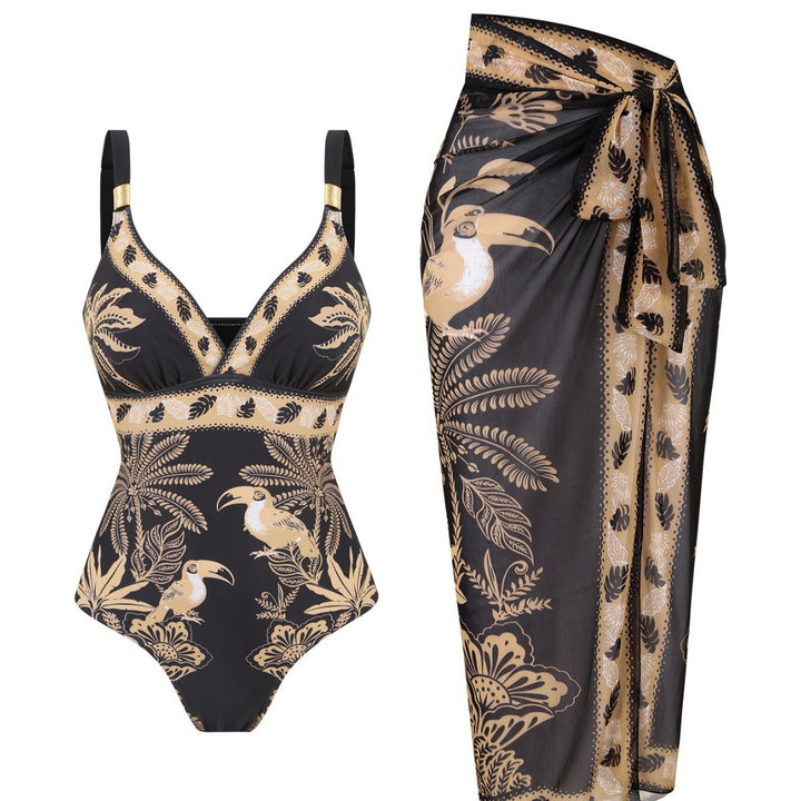 Damen Badeanzug mit elegantem Wickelrock Echo Archiv