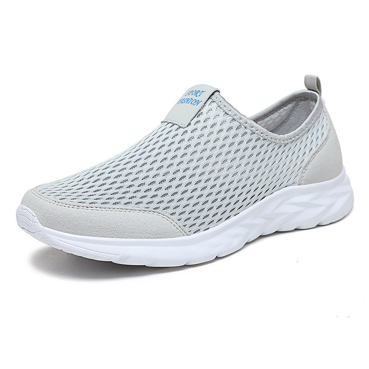Herren leichte Slip-On Laufsneaker mit nahtlosem Maschenoberteil und stoßdämpfender Wellen-EVA-Sohle – Tavélo