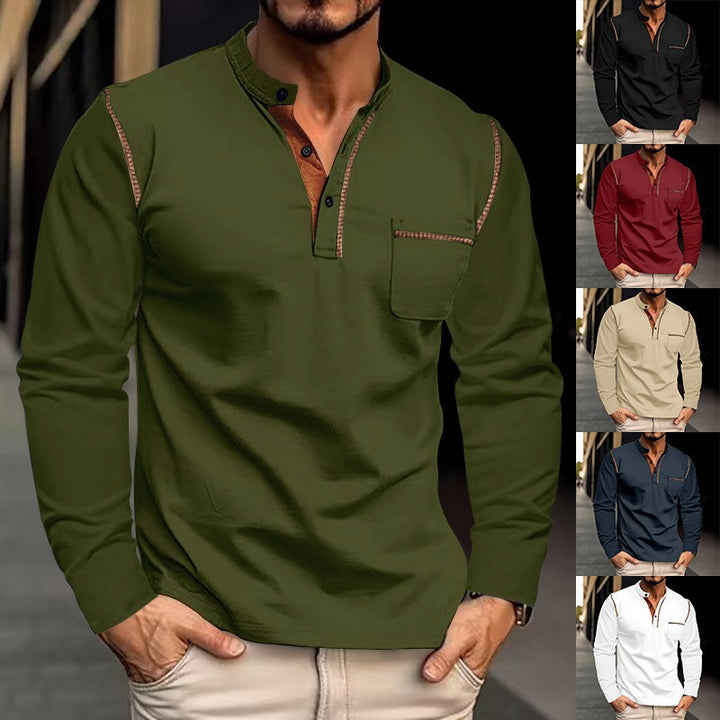 Herren Langarmshirt mit klassischem Henley-Ausschnitt Echoarchiv