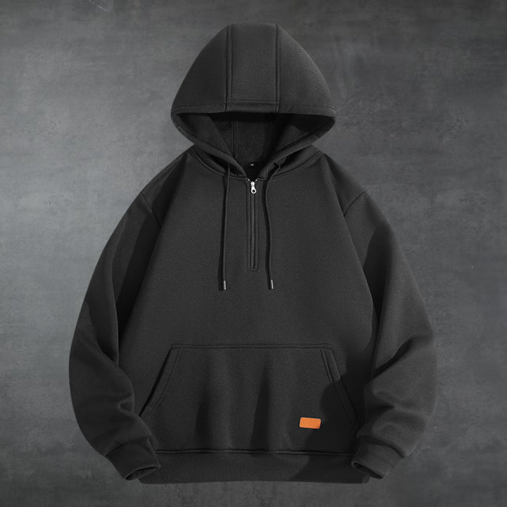 Herren Sportlicher Kapuzenpullover mit halbem Reißverschluss und praktischer Kängurutasche Echoarchiv