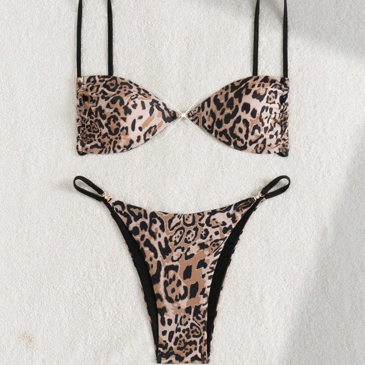 Damen Leopardenmuster Bikini-Set mit verstellbaren Trägern Echo Archiv