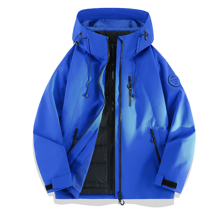 Damen Leichte wasserdichte Kapuzenjacke mit Teddy‑Charm und verdeckten Reißverschlusstaschen Echoarchiv