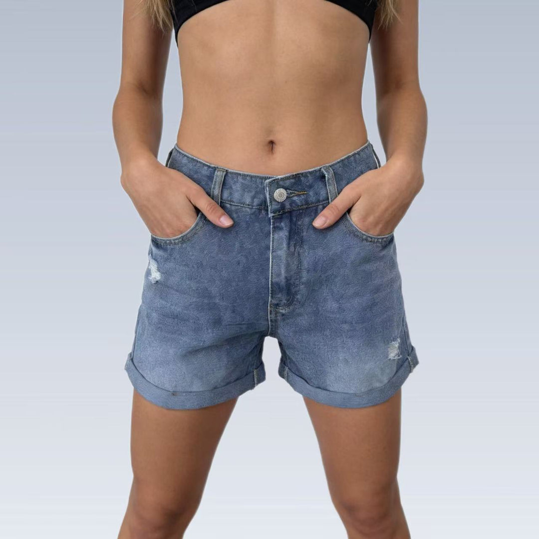 Damen modische High-Waist Shorts aus Bio-Denim Echo Archiv
