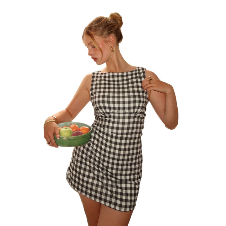 Damen süßes Vichy-Kleid mit femininer Silhouette und Rüschendetails Echo Archiv