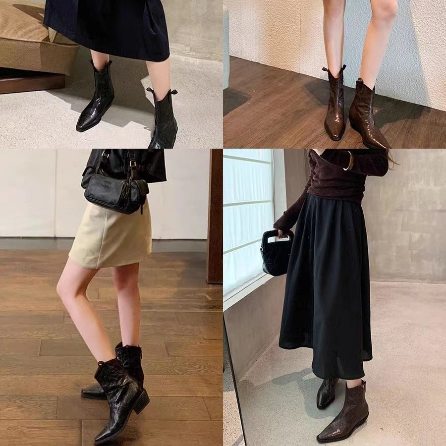 Herren Western-Stiefelette mit spitzer Kappe und Zugschlaufen Echo Archiv