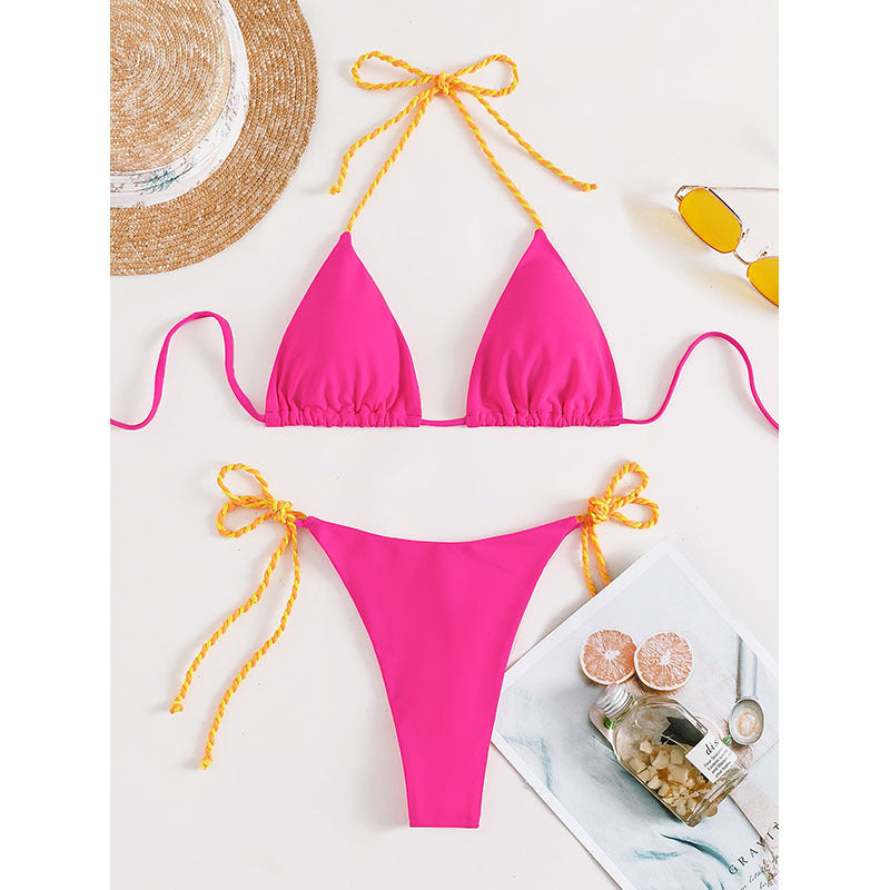 Damen Triangel-Bikini mit verstellbaren Trägern und bunten Akzenten Echo Archiv