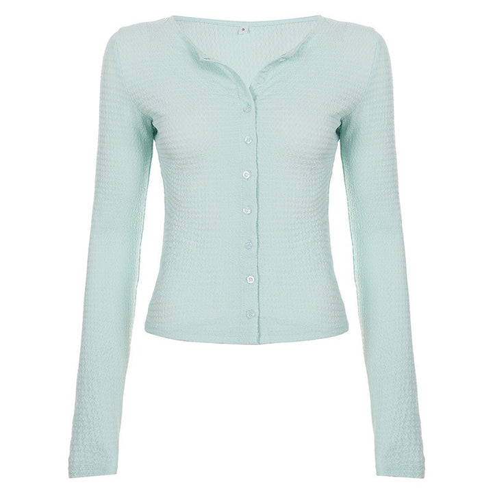 Damen Strukturierter Longsleeve-Cardigan mit taillierter Passform und V‑Ausschnitt Echo Archiv