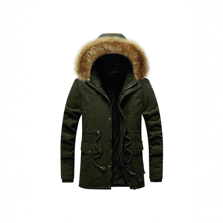 Herren Thermo-Parka mit Kunstfellkapuze und Teddyfutter – Marzano