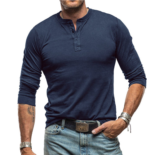 Herren Langarm-Henley-Shirt mit moderner Knopfleiste und zeitgemäßem Schnitt Echoarchiv