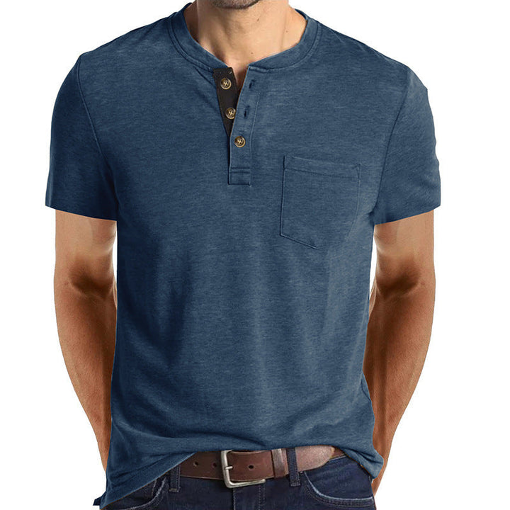 Herren T-Shirt mit strukturiertem Kragen und Brusttasche Echoarchiv